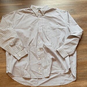 Bass Men's Blue and White Plaid Shirt